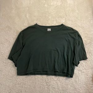 ARITZIA GREEN BOXY CROP TOP